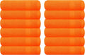 GLAMBURG Ultra Soft 12-Piece Washcloths Set 13x13-100% Ringspun Cotton - Durable & Highly Absorbent Face Towels - Ideal for use in Bathroom, Kitchen, Gym, Spa & General Cleaning - Orange