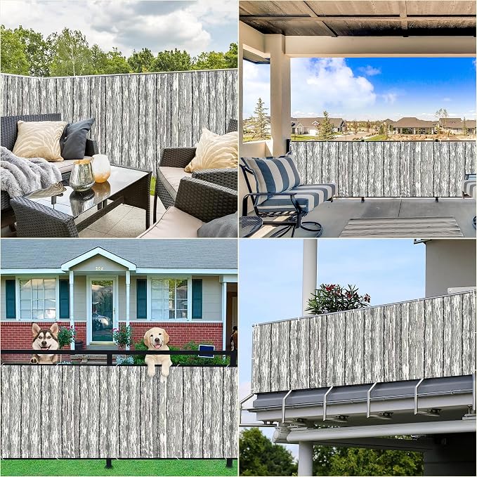 Privacy Fence 2.6' x 16.4' UV Protection 96% Balcony Privacy, Includes Cable - Image 7