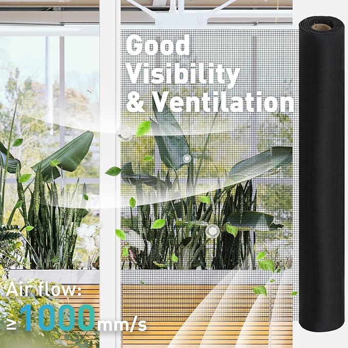 304 Stainless Steel Mesh Window Screen Roll, 35IN x 16FT Black Metal Window - Image 4