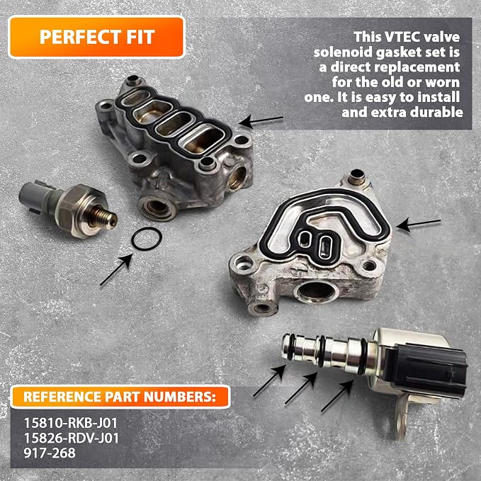 6pcs Head Cylinder Solenoid Valve Gasket Set Replacement - Image 2