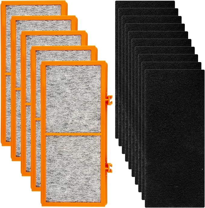 AER1 Filter 5 HEPA Filters + 10 Carbon Booster Filters Compatible by BRUVISH