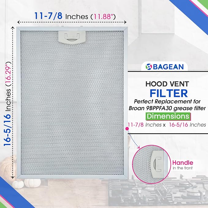 Bagean Stove Hood Vent Filter 11.81" x 16.25" BPPFA30 Compatible - Image 3