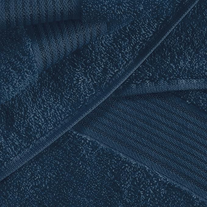 BELZZI Home Ultra Soft 4 Pack Oversized Bath Towel Set 27x54, Cotton Compact Bath Towels, Highly Absorbant Eco-Friendly Quickdry & Lightweight Towel, Ideal for Gym Travel Camp Pool - Mineral Blue