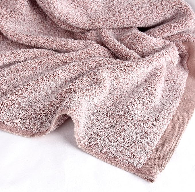 Diamond Jacquard Bath Sheet 6 PC Set Rose -2 Bath Sheet, 2 Hand Towel, 2 Wash Cloth