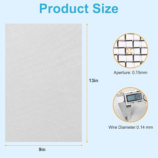 4 Pcs 13x9 120 Mesh 304 Stainless Steel Wire Mesh Sheet, Rustproof Metal Mesh - Image 4