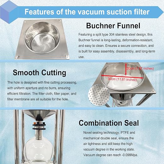 10L Vacuum Filtration System, Negative Pressure Suction Filter - Image 4