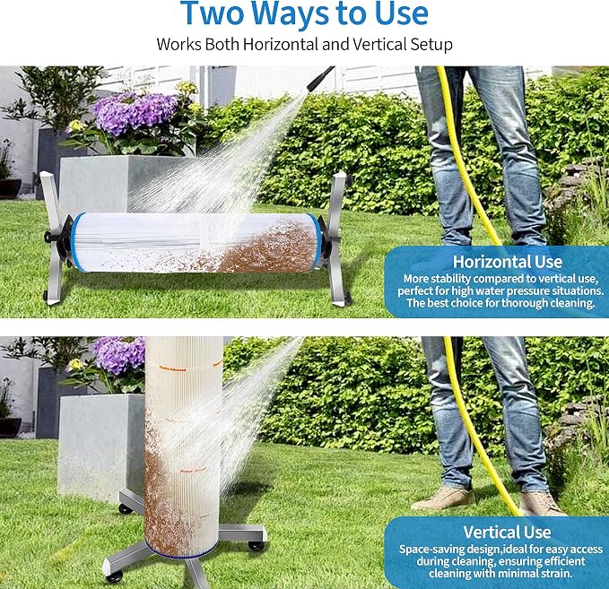 Pool Filter Cleaning System and Cleaner Stand Solid Aluminum Shaft- Compatible - Image 5
