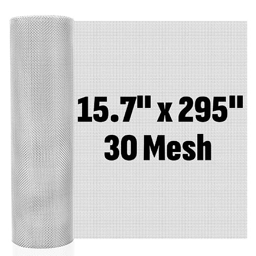 30 Mesh 304 Stainless Steel Mesh Screen, 15.7'' x 295'' Wire Screen Mesh by Unknown