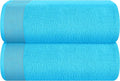 Belizzi Home Cotton 2 Pack Oversized Bath Sheet 35 x 70, Large Bath Sheet, Ultra Absorbent, Compact, Eco-Friendly and 100% Recyclable, Quick Drying and Lightweight Towel - Turquoise Blue