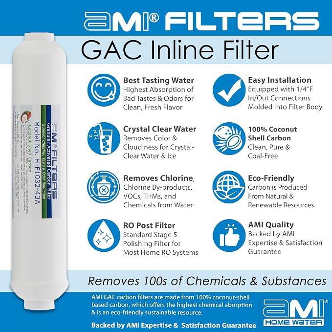 Inline Carbon Water Filter | 10" Length | 1/4" Threaded Female In/Out | - Image 3