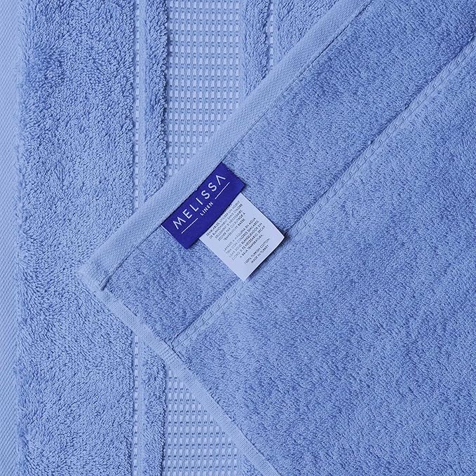 Melissa Linen, Fingertip Towels 4 Pack, 100% Turkish Cotton, Small Hand Towels for Body and Face, 12 x 18 in, Soft and Absorbent, Quick Dry, (Cobalt Blue Fingertip Towels)
