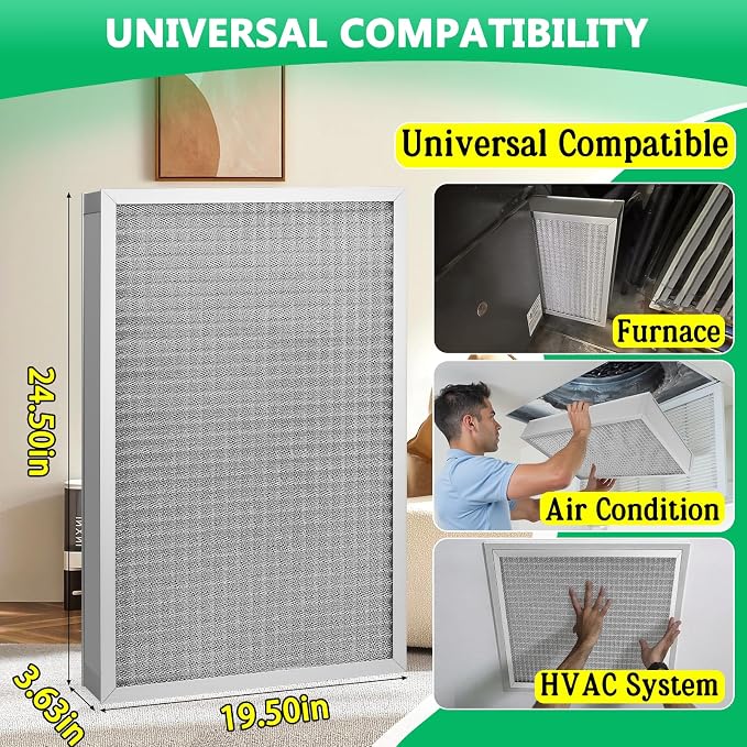 20x25x4 Air Filter, MERV11 Rated Electrostatic Filter, Washable and Reusable - Image 2