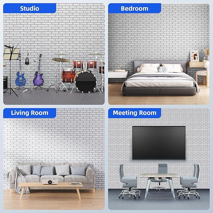 12 Pack Acoustic Panels with Self Adhesive, Soundproof Wall Panels, Brick Sound - Image 5