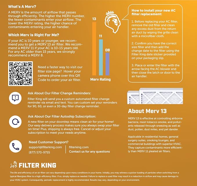 Filter King 19x23x1 Air Filter | 6-PACK | MERV 13 HVAC Pleated A/C Furnace - Image 6