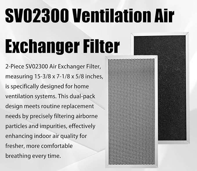 2-Pcs SV02300 Air Exchanger Filter 15-3/8 x 7-1/8 x 5/8 Inches Efficiency - Image 3