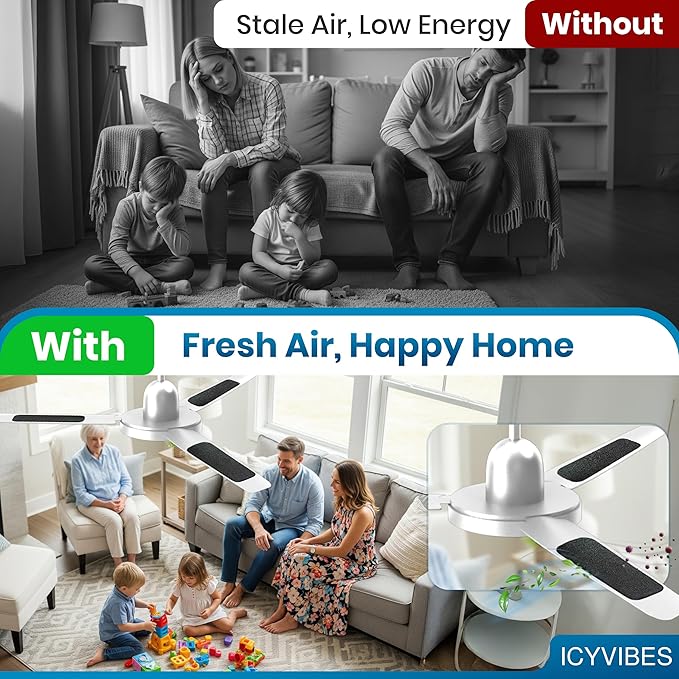 Premium Ceiling Fan Filters for Blades -15 PCS Activated Carbon Air Purifier - Image 2