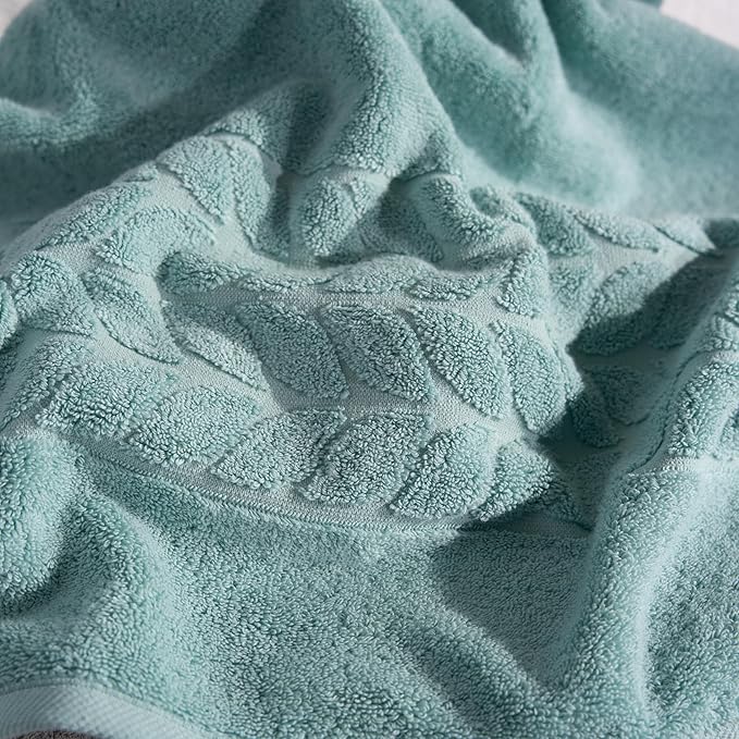 BAGNO MILANO Organic Turkish Cotton Bath Towels, Luxury Jacquard Collection, Certified Organic Highly Absorbent, Soft-Plush Towel Set (Mint, Bathsheet)