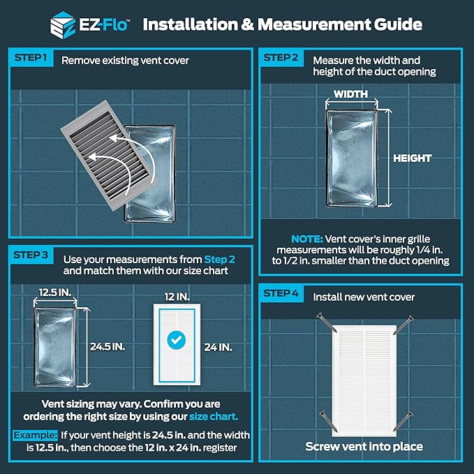 EZ-FLO 12 x 24 Inch Return Air Vent Cover - Image 3