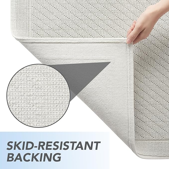 Arkwright 2 Piece 100% Cotton Bathroom Rug Set - High Absorbent Stylish Textured Woven Design Bath Mat, Slip Resistant Backing for Shower and Bathtub Floor, 17x24 & 20x32 in - Grey