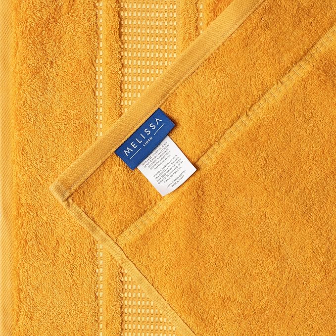 Melissa Linen, 2 Piece Bath Towel Set, 100% Turkish Cotton Bath Towels for Bathroom, Absorbent, Quick Dry, Durable and Soft Shower Towel, 28 in x 55 in, Spa and Hotel Quality, Yellow