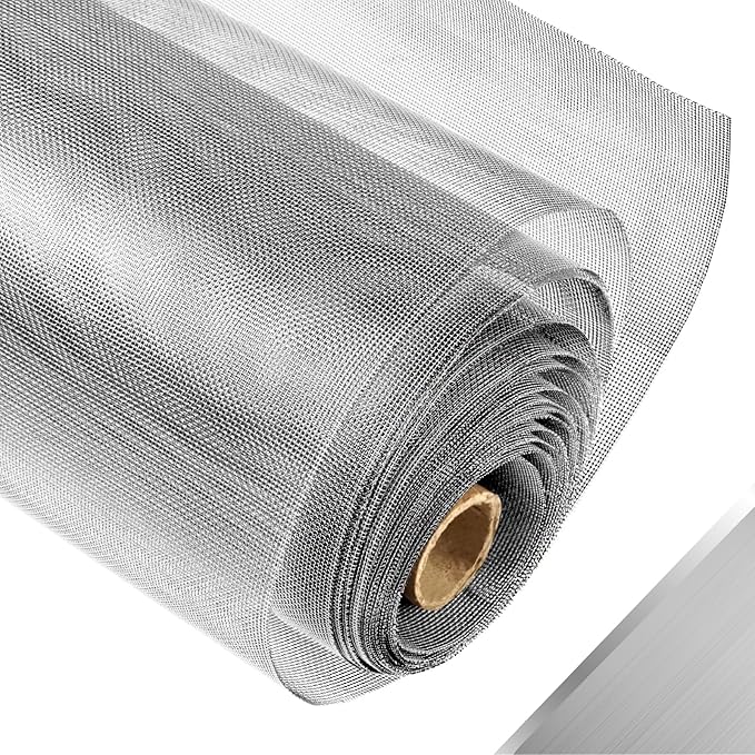 304 Stainless Steel Mesh Window Screen Roll, 35IN x 10FT Silver Metal Window by FCSOTSPS
