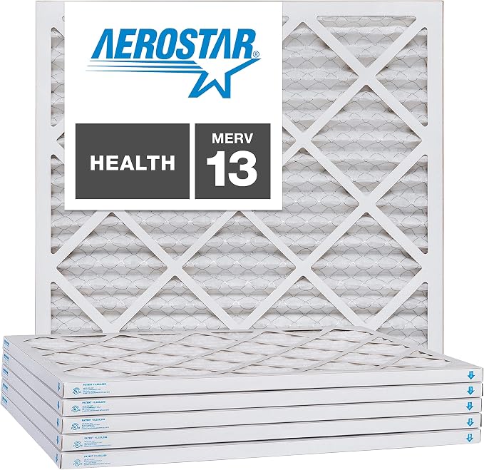 Aerostar 12x12x1 MERV 13, Pleated Air Filter, Box of 4, Made in the USA by AirFiltersDelivered