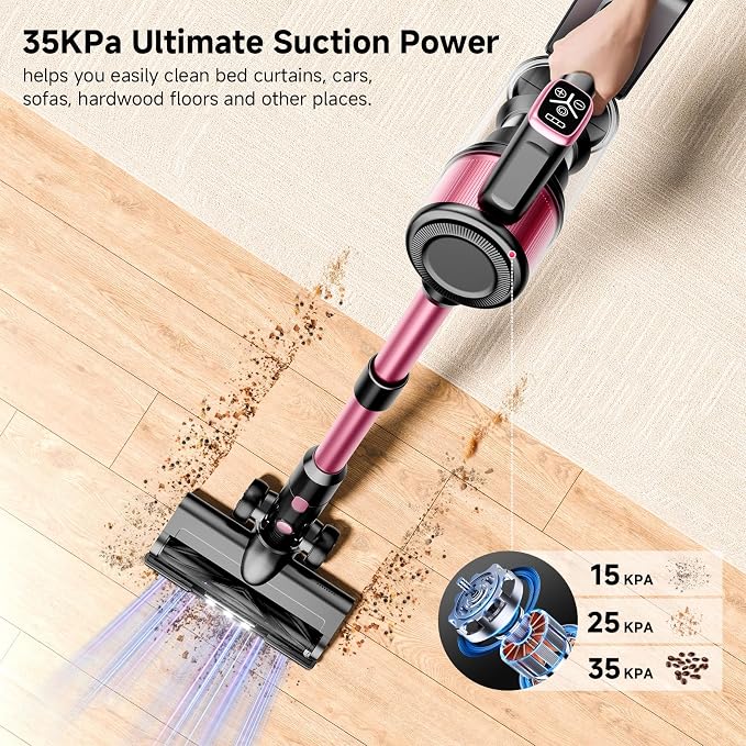 Cordless Vacuum Cleaner, 38Kpa Powerful Stick Vacuum Cleaner - Image 3