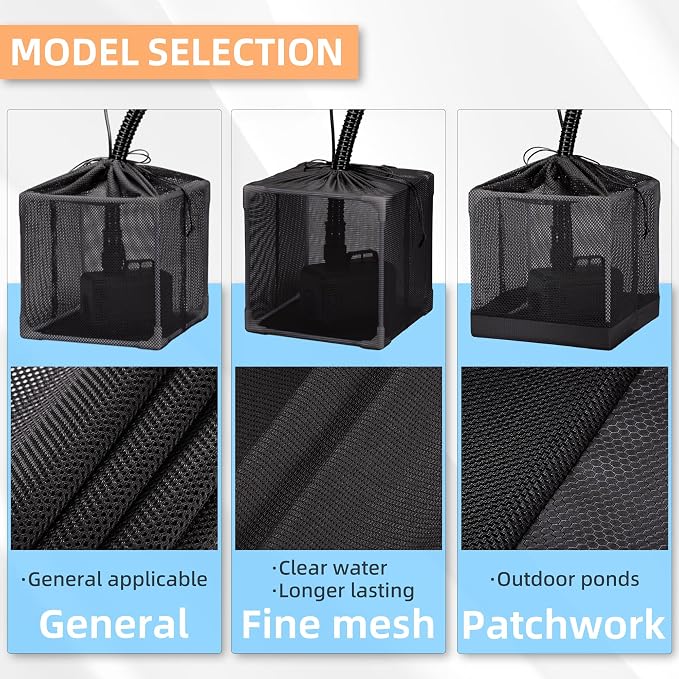 Fineday Pond Filter, Anti-Clogging Cube Outdoor Mesh Water Pump Barrier Bag Box - Image 9