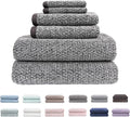 Everplush Diamond Jacquard 6 Pieces Bath Towel Set, Luxury Super Soft Oversized everplush Towels, Highly Absorbent everplush Diamond Jacquard Quick Dry Bath Towel for Bathroom Grey Towel Set