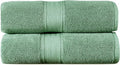 HILLFAIR 600 GSM- 40 x 80 Inches- 100% Cotton 2 Pc XXL Oversized Bath Towel Set- Soft Highly Absorbent Jumbo Bath Sheets Towels Sets- Quick Dry Oversized Sheets Towel Sets for Hotel Spa Pool- Sage