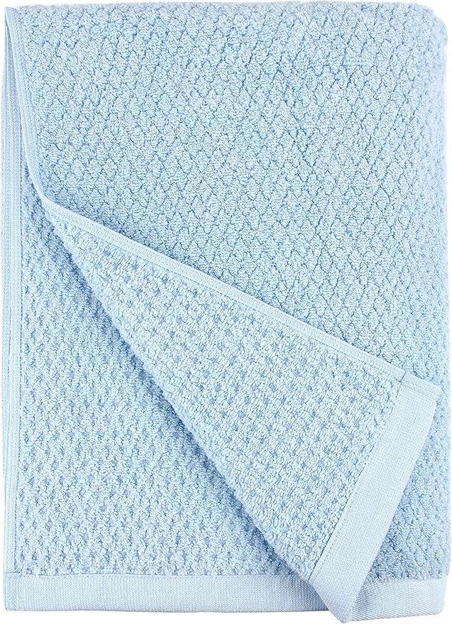 Everplush Diamond Jacquard Quick Dry Bath Towel,1Pack,Aquamarine