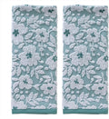 SKL Home Floral Jacquard Hand Towel Set, Moss Green, 2 Count (Pack of 6)