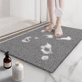 Mecko Non-Slip Shower Mat, Anti-Slip Bath Mat with Foot Scrubber – Quick-Drying Loofah Texture for Indoor and Outdoor Use, Bathtubs and Wet Areas (Grey, 17"x30")