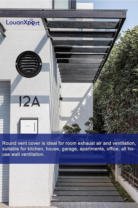 6 Inch Round Air Vent Cover, LouanXpert Stainless Steel Black Soffit Vent Cover - Image 4
