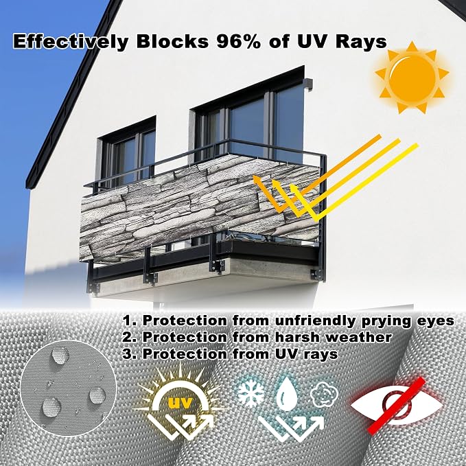 Privacy Fence Screen 4.3' x 29.5' Heavy Duty 165 GSM HDPE Patio Privacy Screen - Image 4