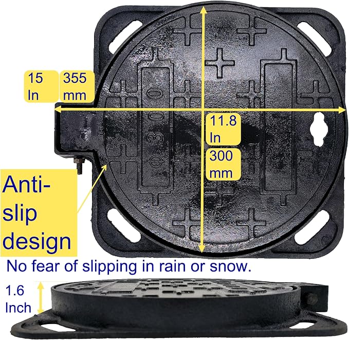 12 in Cast Iron Manhole Cover and Frame - Image 2