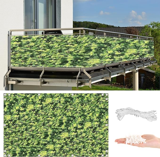Privacy Screen Protector 2' x 19.7' UV Protection Weather-Resistant Patio by AYLFBFU