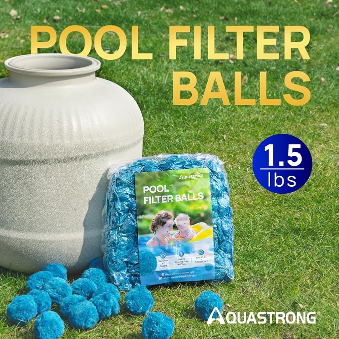 AQUASTRONG Pool Filter Balls for Sand Filter Pump, 1.5 lbs Reusable Sand Filter - Image 2