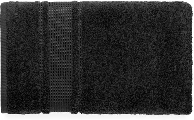 Melissa Linen, 8 Piece Towel Set, 2 Bath Towel 2 Hand Towel 4 Fingertip Towels, Cotton Towels for Bathroom and Kitchen, Absorbent, Quick Dry, Durable and Soft, Jet Black