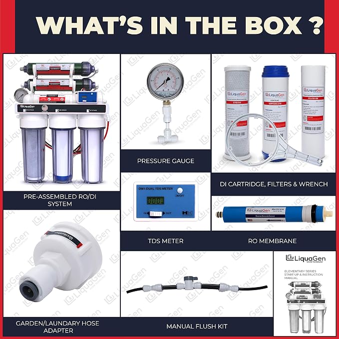 LiquaGen - 6 Stage Reverse Osmosis + Deionization Water Filtration System- 100 - Image 3