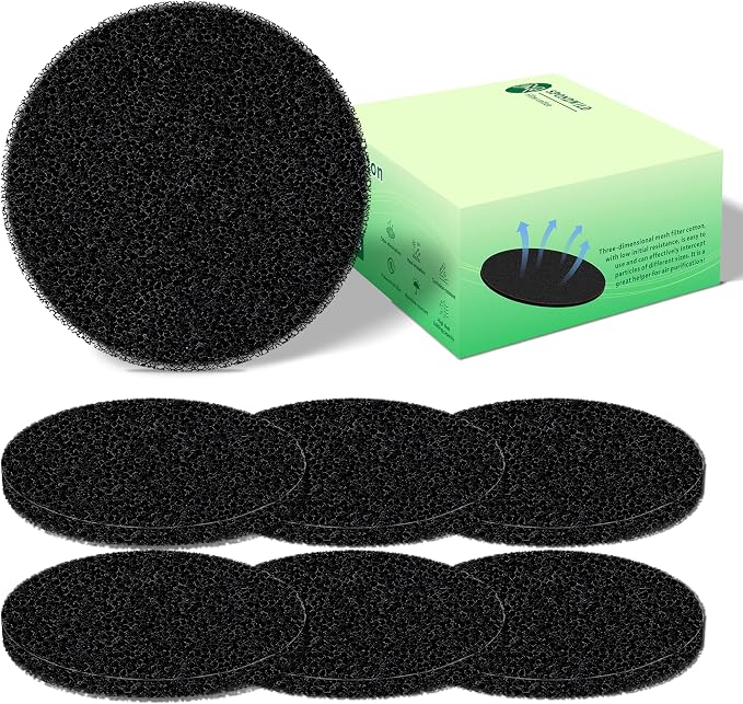 Polyurethane Activated Charcoal Filters -7 Pack 7.3 Inch Round Strong Odor by SPONDWILD