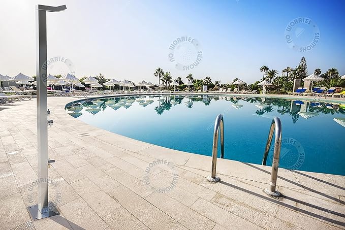 Bondi 316 Marine Grade Stainless Steel Outdoor Shower Panel-No Rust! Perfect for Swimming Pools, Backyards, Beach Houses, Resorts. Hot & Cold Water Connections, Wall Mounted or Freestanding Options.