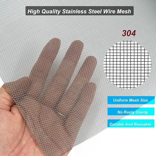 6PACK 304 Stainless Steel Metal Mesh Screen, 20Mesh 1mm Hole Fine Wire Mesh - Image 3