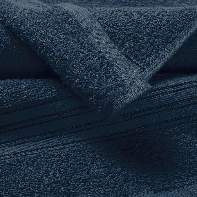 BOUTIQUO Ultra Soft Cotton Washcloths, Contains 12 Piece Face Cloths 12x12 inch, Ideal for Everyday use Face Towels, Compact & Lightweight Multi Purpose Washcloths - Mineral Blue
