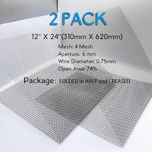 Upgraded 2PACK SS Wire Mesh, 4 Mesh Completely Welded, 12 X 24 in, Stainless 304 - Image 2