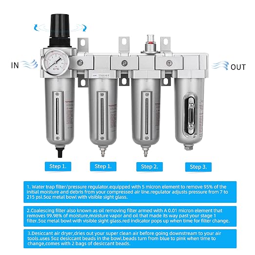 NANPU 1/2" NPT Industrial Grade 4 Stage Air Drying System - Image 4