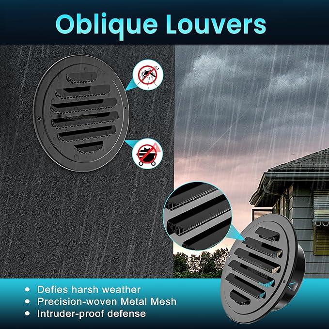 HG Power Stainless Steel Soffit Vents 4 Inch, Louver Soffit Exhaust Vent - Image 4