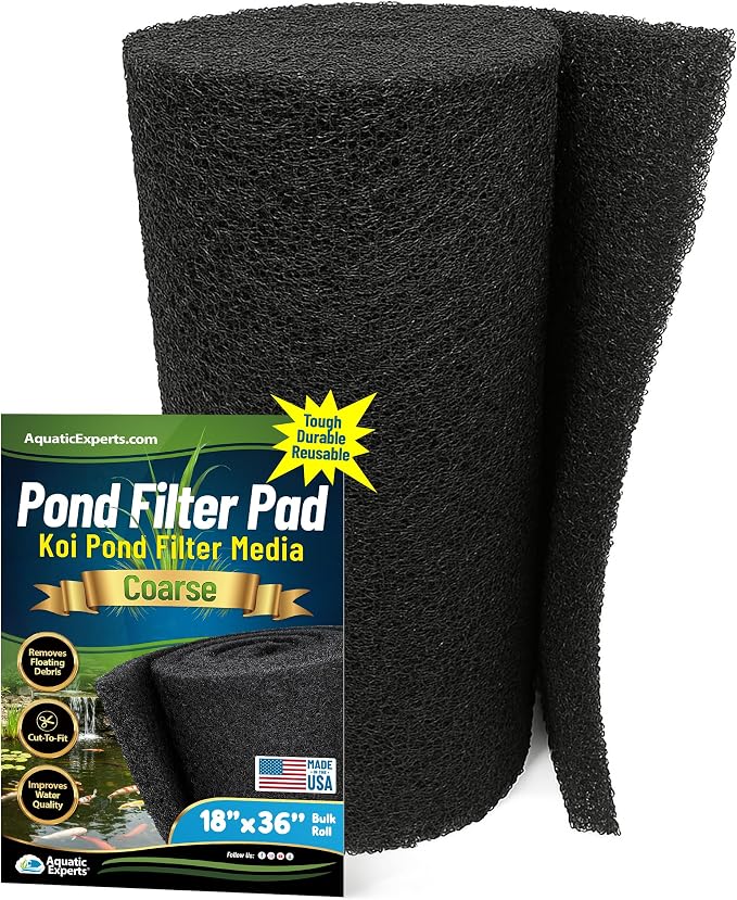 Aquatic Experts Classic Koi Pond Filter Pad COARSE – Black Bulk Roll Pond by AquaticExperts