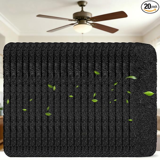 20Pcs Ceiling Fan Filters for Blades, Activated Coconut Shell Carbon Ceiling by WAWINYAirVentFilters