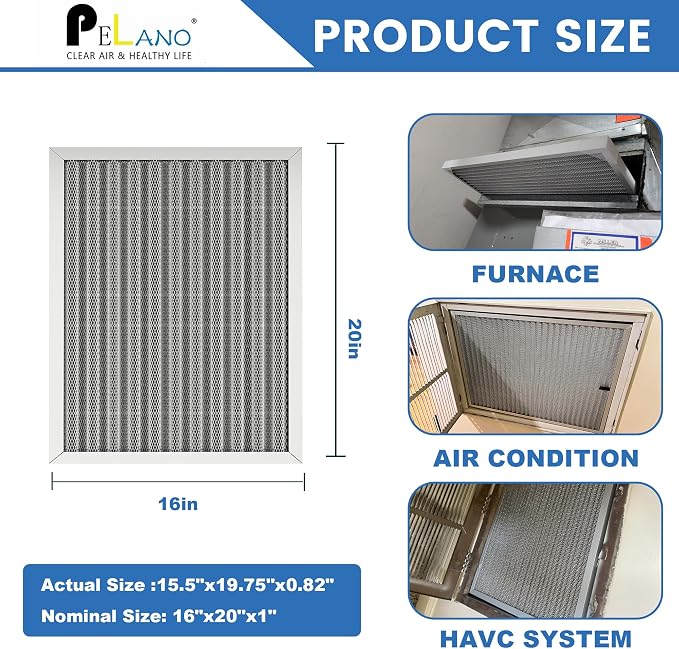 16x20x1 Reusable Air Filter, Electrostatic HVAC Air Filter, Lasts a Lifetime - Image 2
